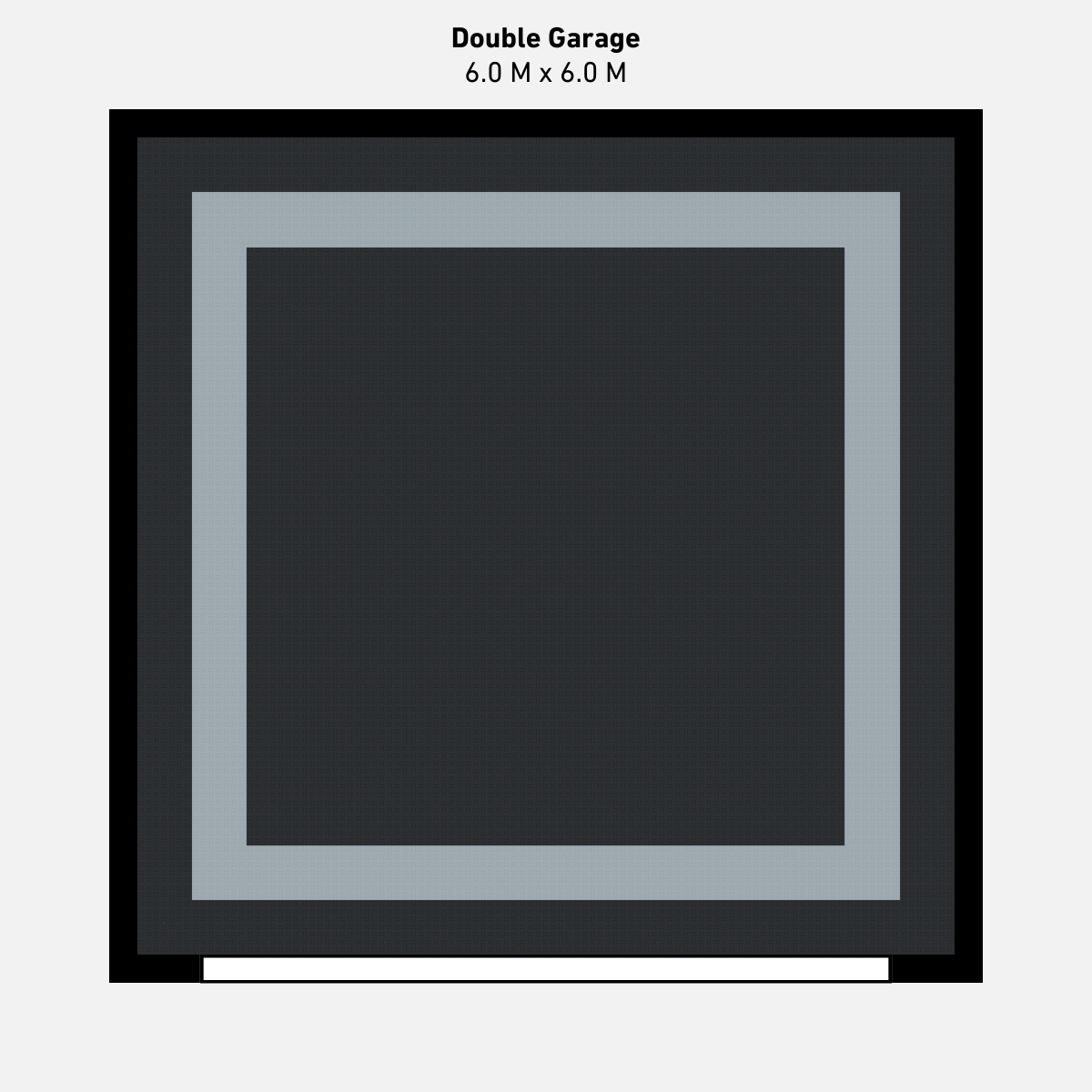 Double Garage Floor Kit, Border - Black Inner