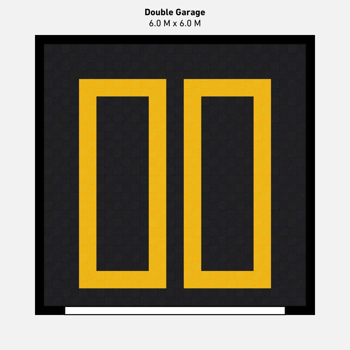 Double Garage Floor Kit, Parking Bays - Black Inner