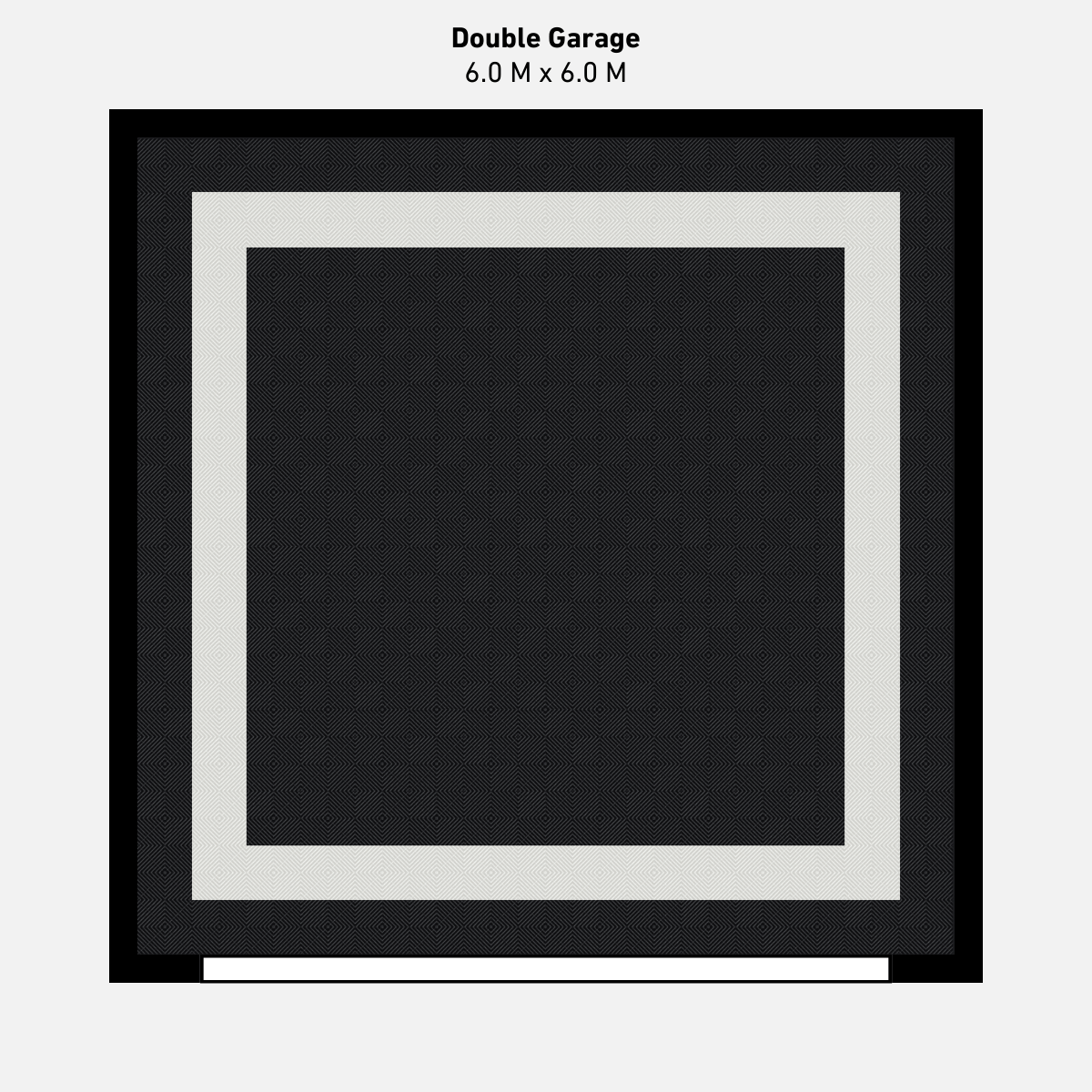 Double Garage Floor Kit, Border - Black Inner