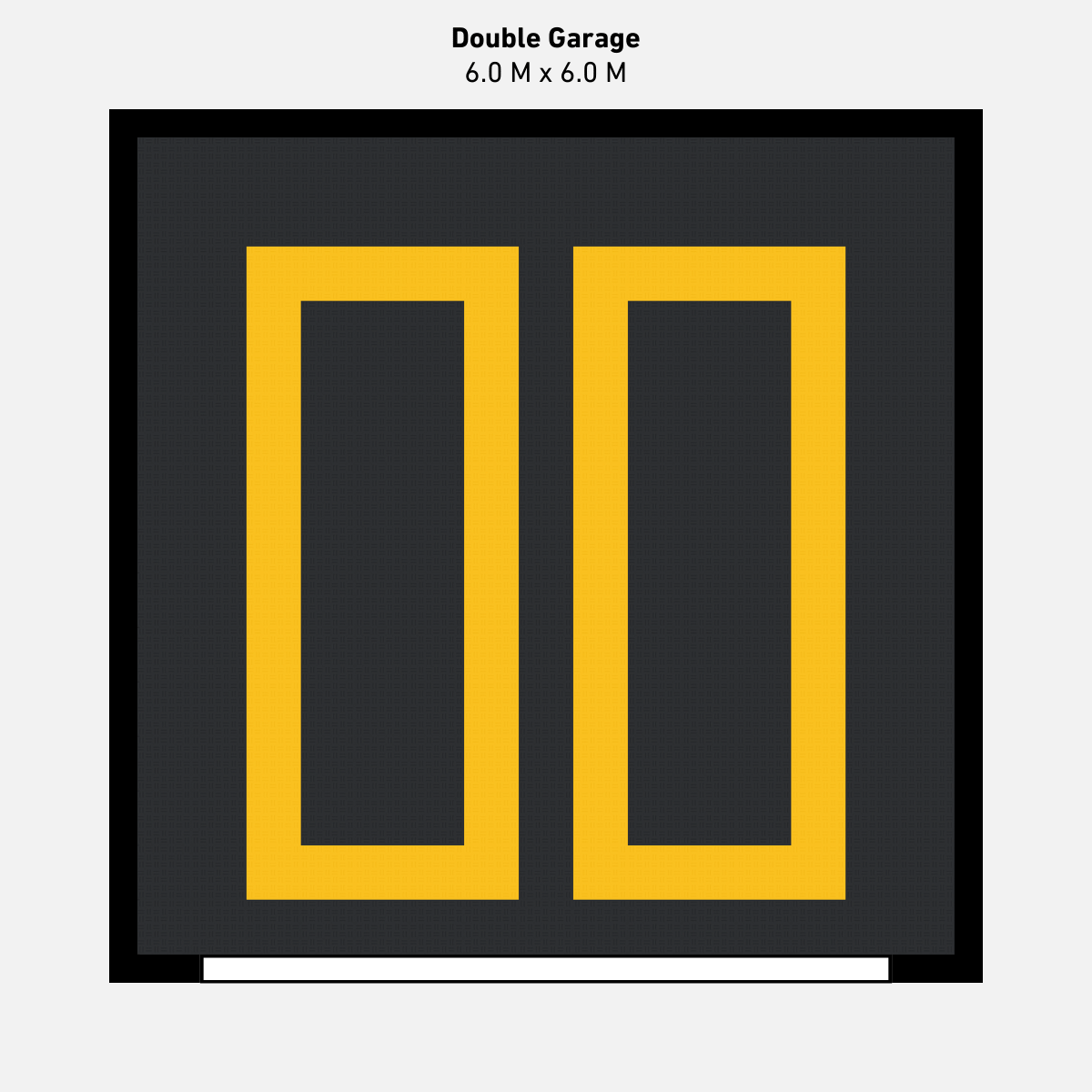 Double Garage Floor Kit, Parking Bays - Black Inner