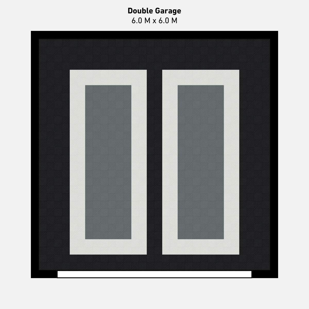 Double Garage Floor Kit, Parking Bays - Grey Inner