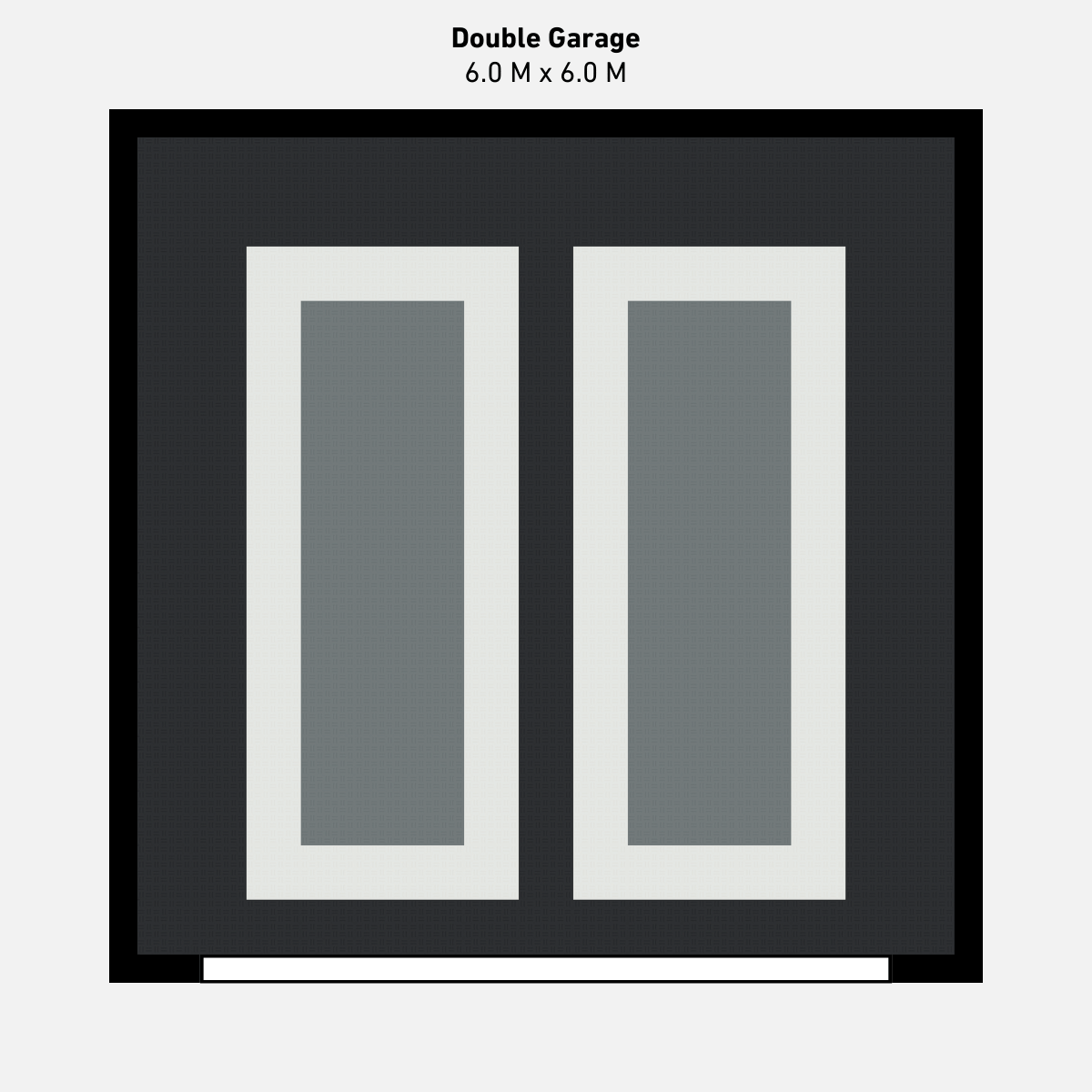 Double Garage Floor Kit, Parking Bays - Grey Inner