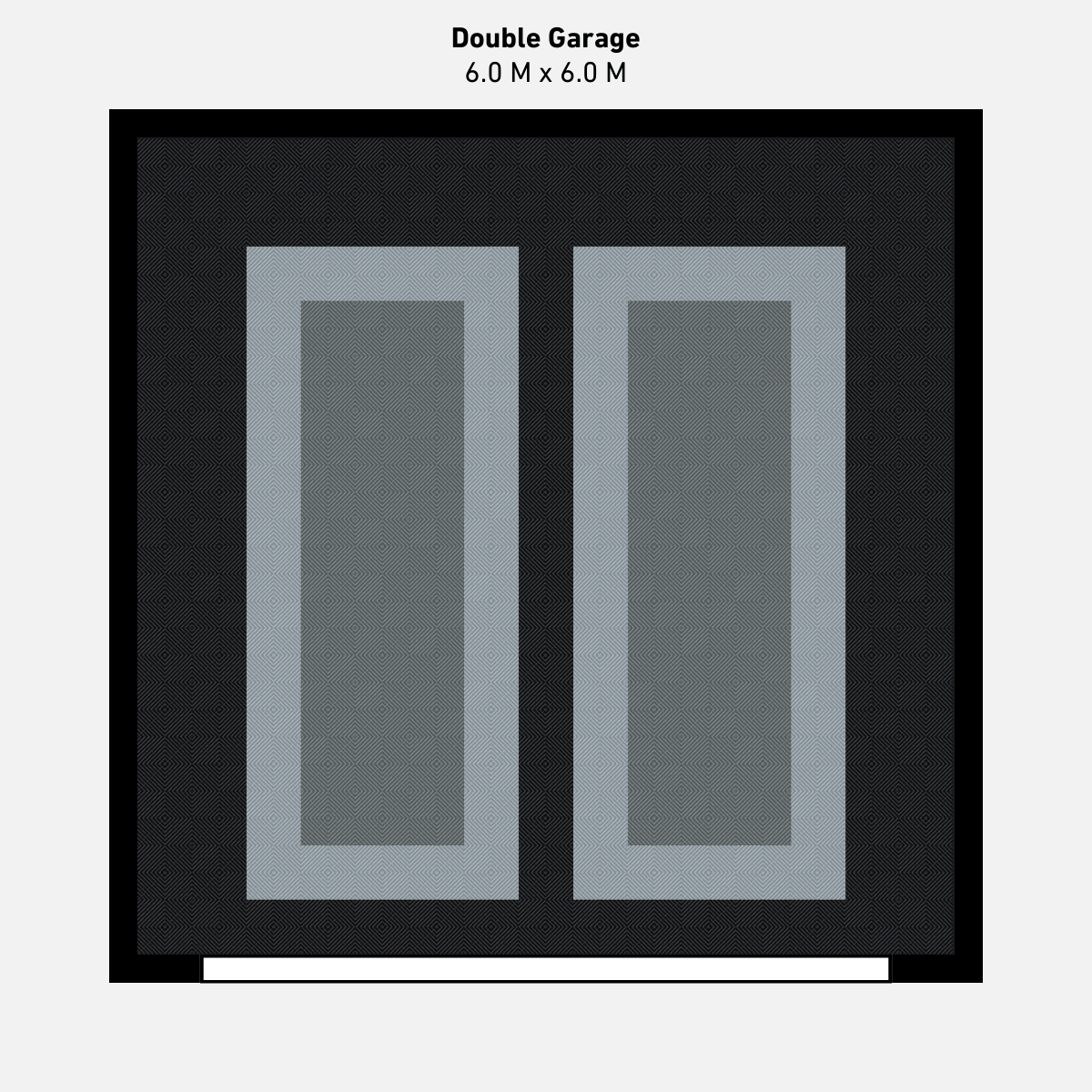 Double Garage Floor Kit, Parking Bays - Grey Inner