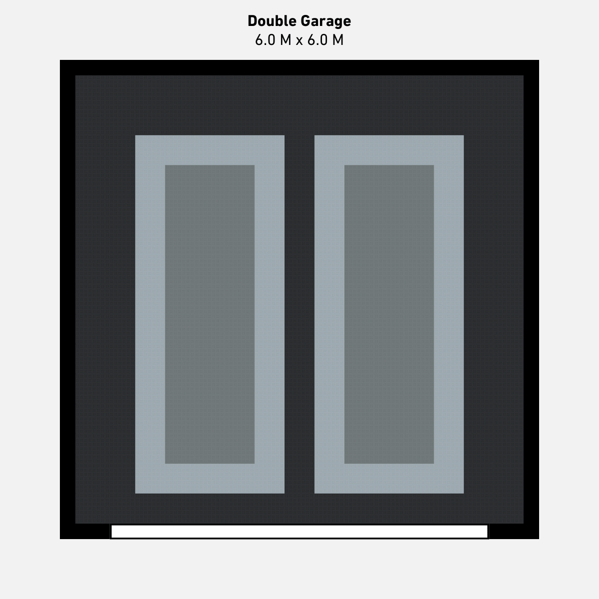 Double Garage Floor Kit, Parking Bays - Grey Inner