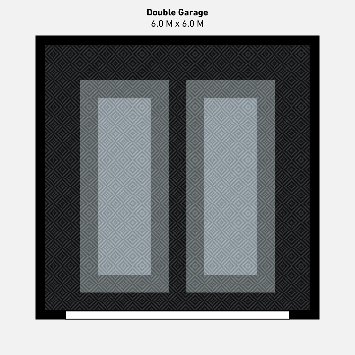 Double Garage Floor Kit, Parking Bays - Grey Inner