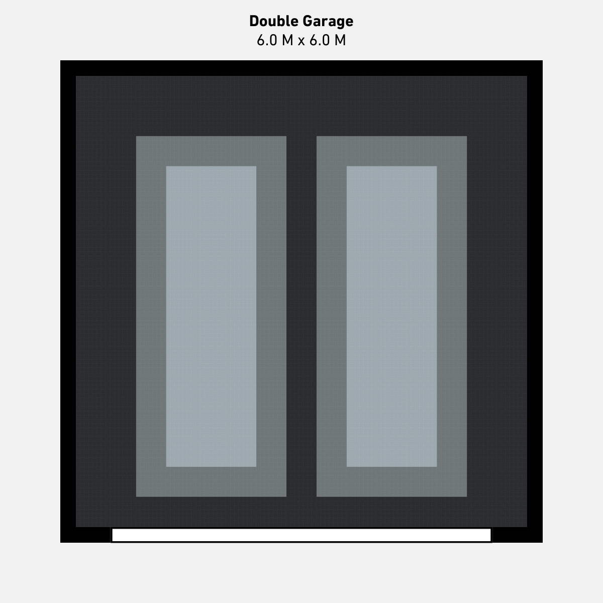 Double Garage Floor Kit, Parking Bays - Grey Inner