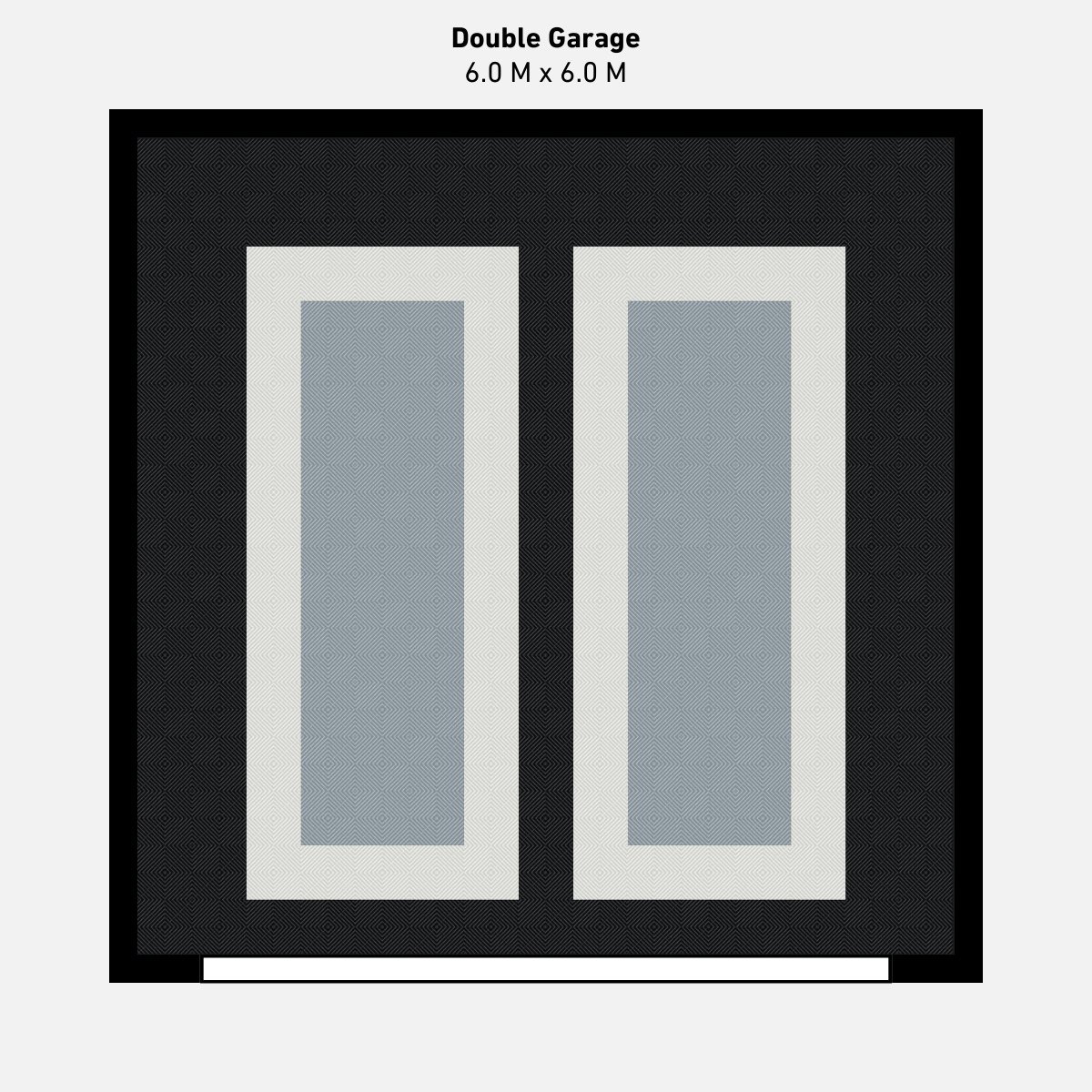 Double Garage Floor Kit, Parking Bays - Grey Inner