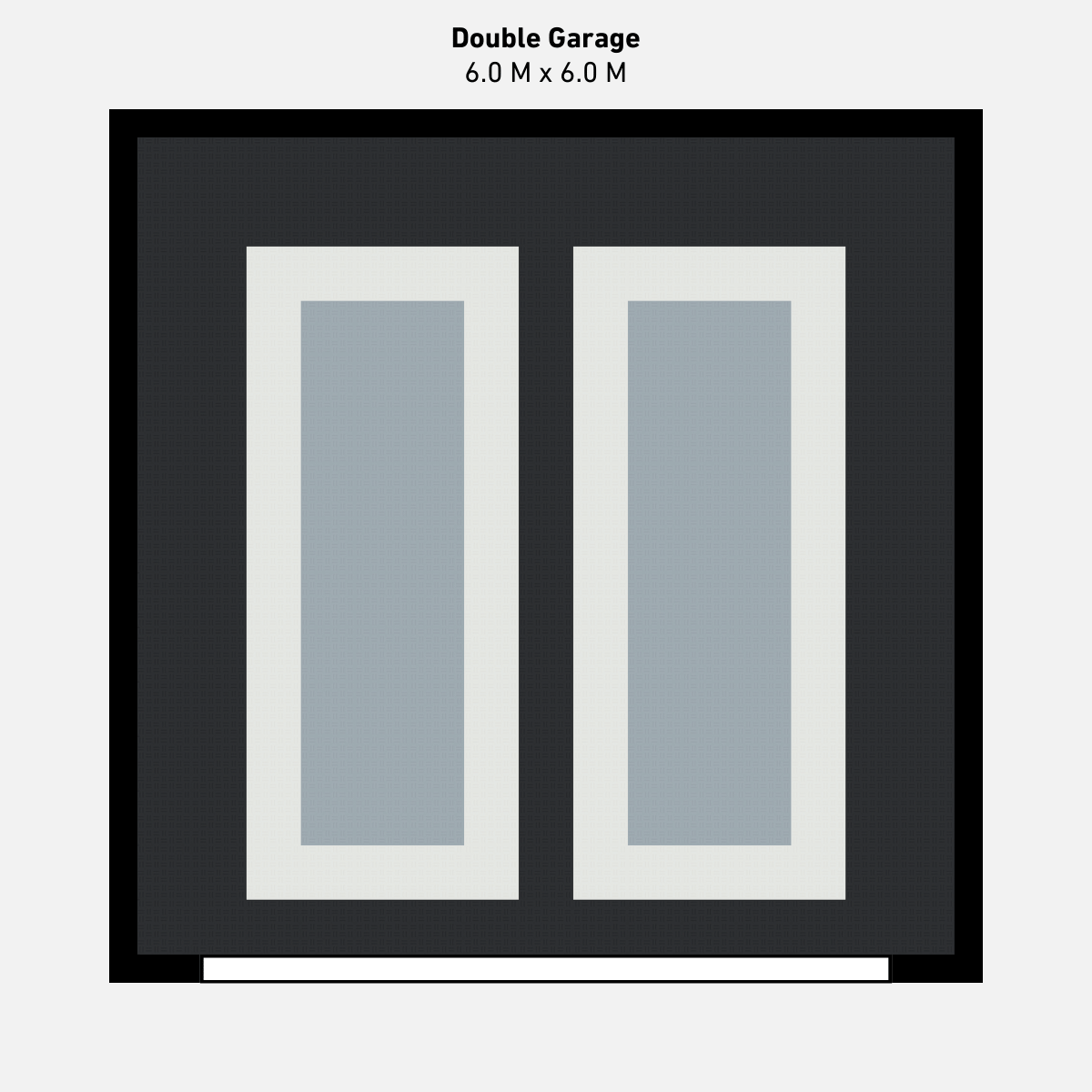 Double Garage Floor Kit, Parking Bays - Grey Inner