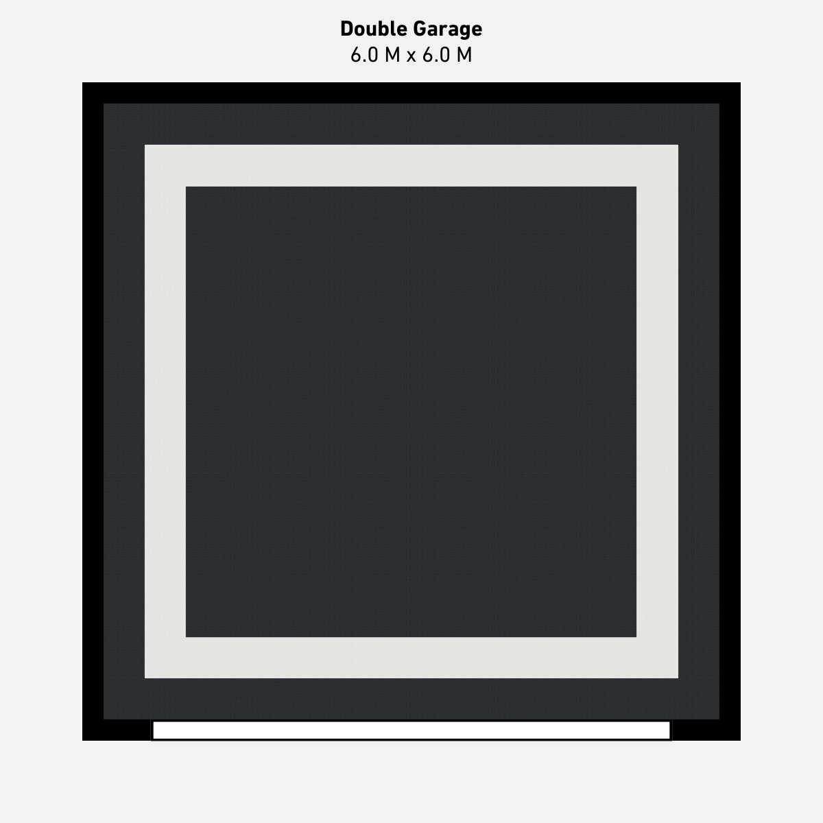 Double Garage Floor Kit, Border - Black Inner