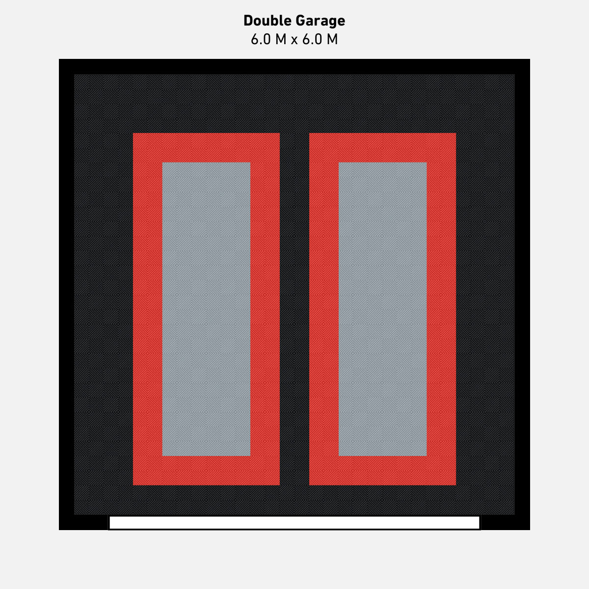 Double Garage Floor Kit, Parking Bays - Grey Inner
