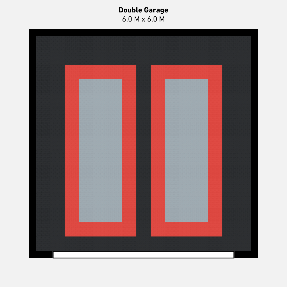 Double Garage Floor Kit, Parking Bays - Grey Inner