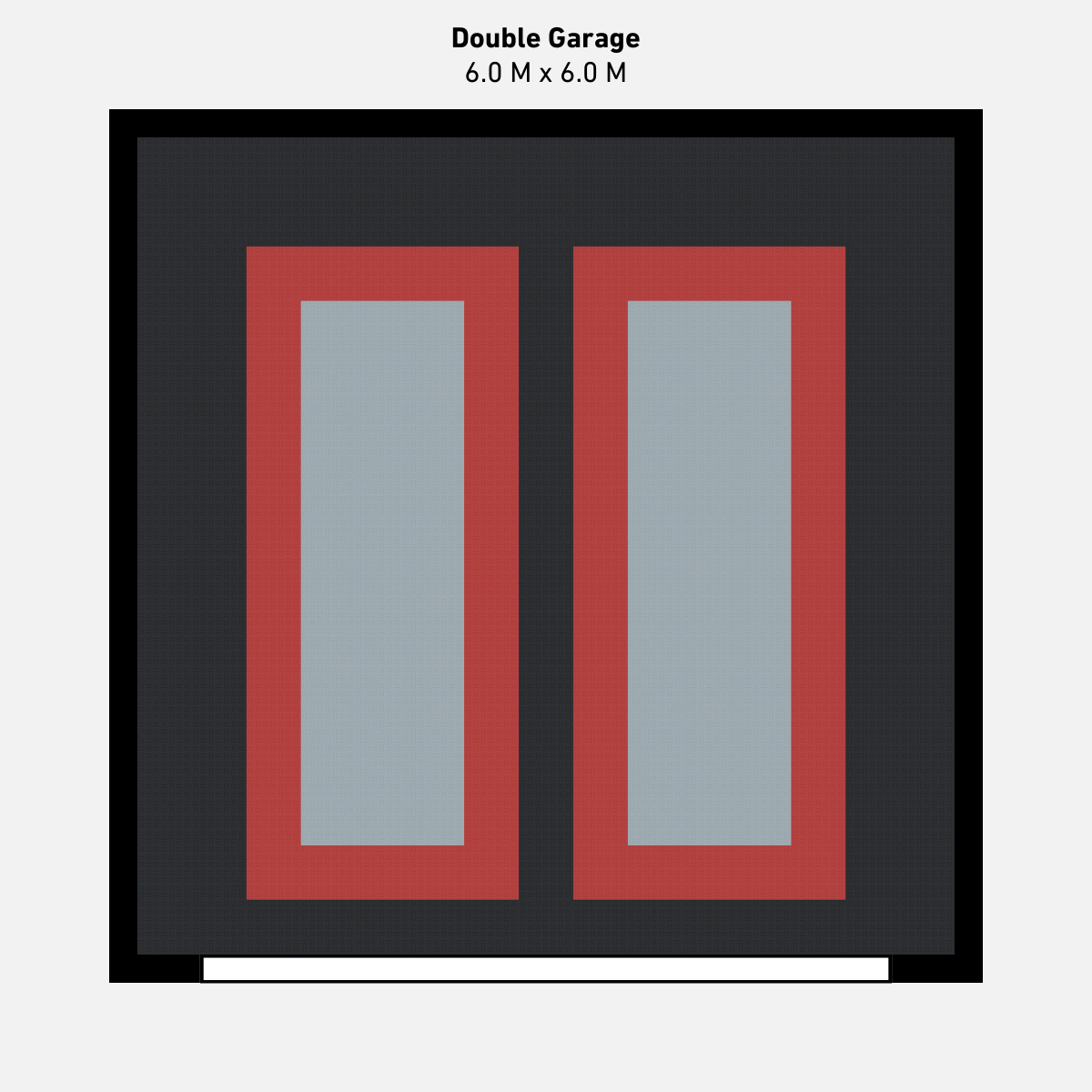 Double Garage Floor Kit, Parking Bays - Grey Inner