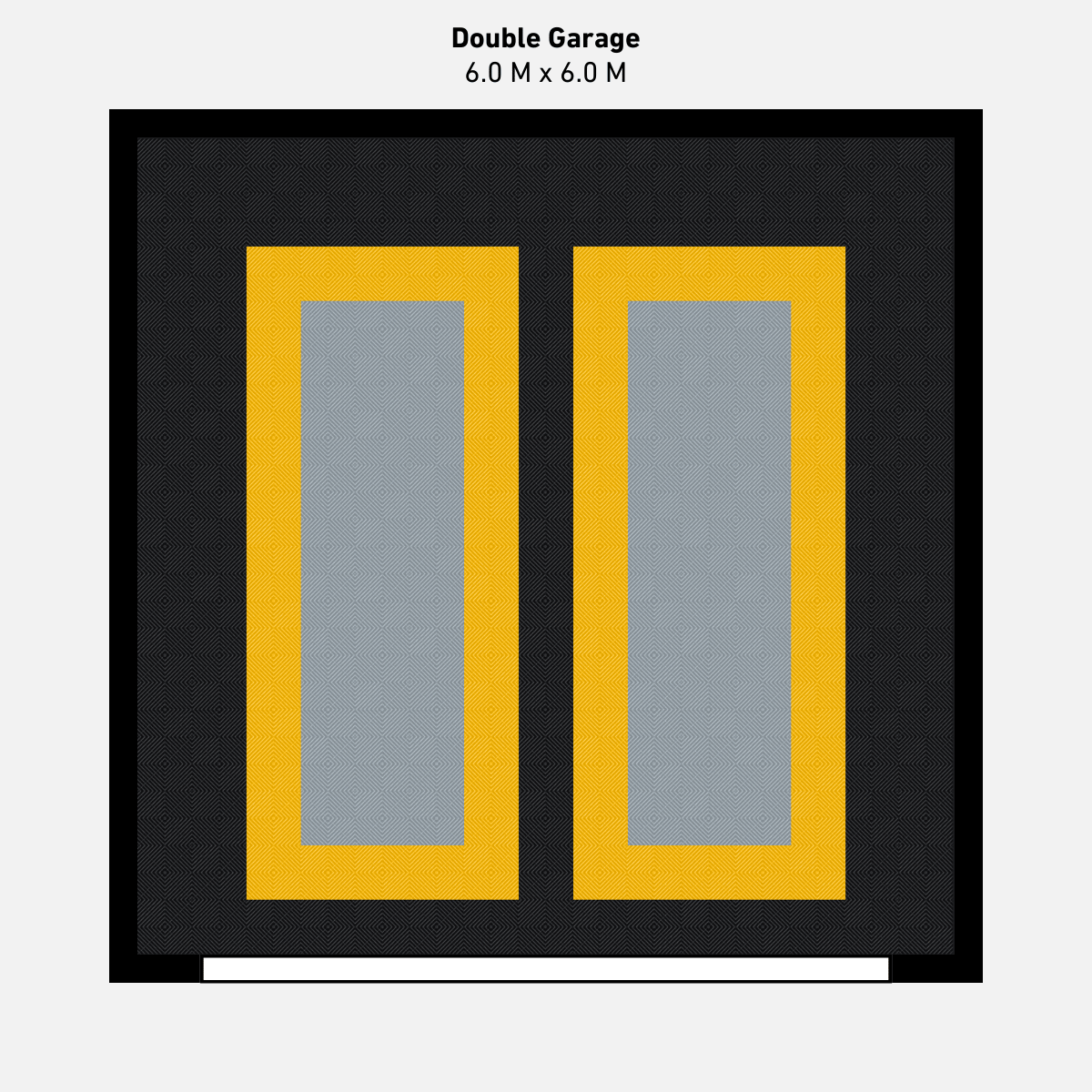 Double Garage Floor Kit, Parking Bays - Grey Inner