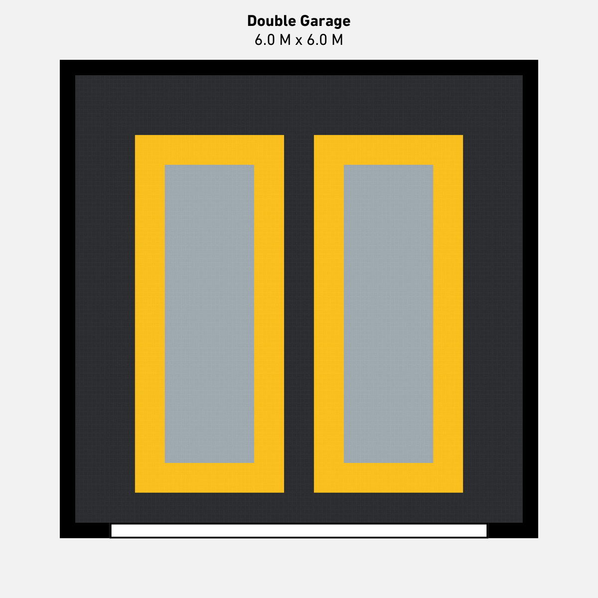 Double Garage Floor Kit, Parking Bays - Grey Inner