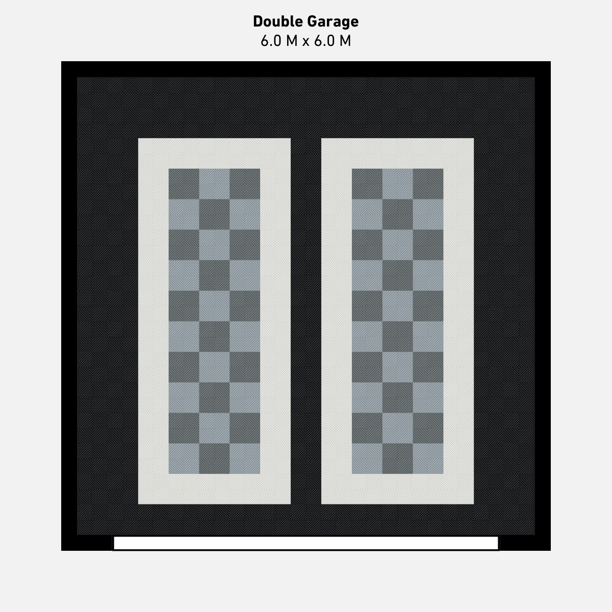 Double Garage Floor Kit, Parking Bays - Chequer Inner