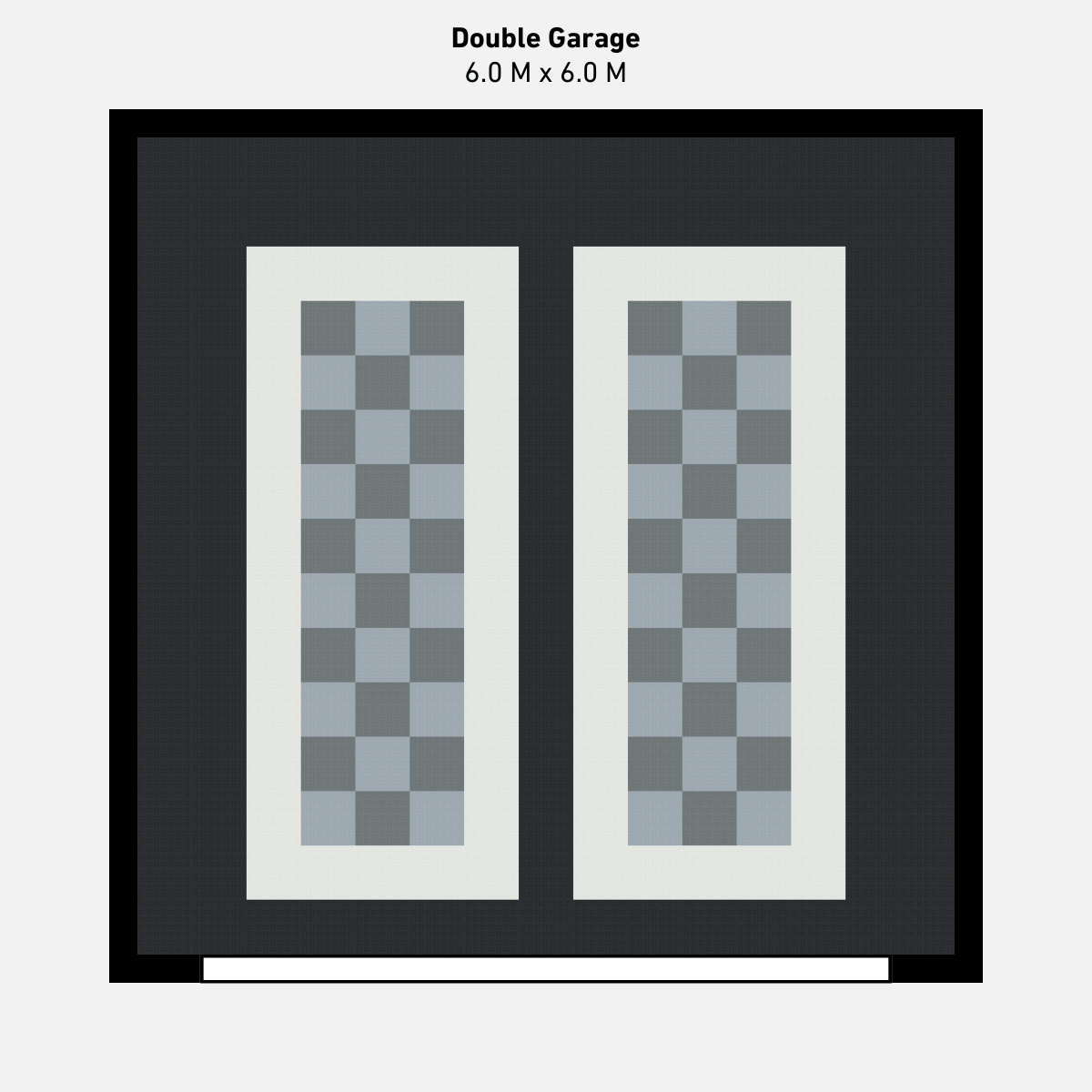 Double Garage Floor Kit, Parking Bays - Chequer Inner