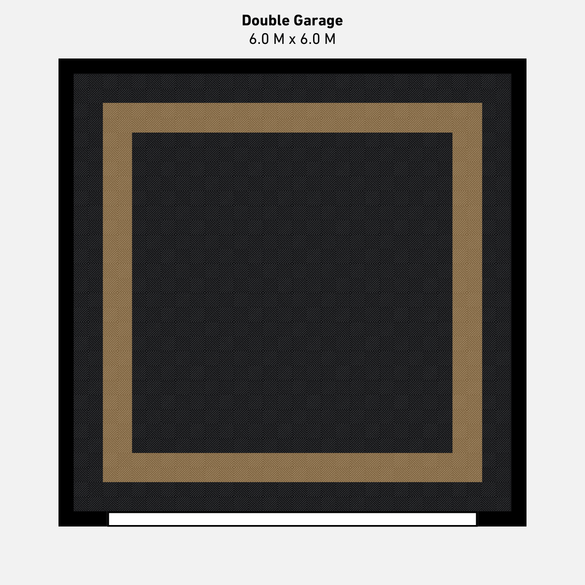Double Garage Floor Kit, Border - Black Inner