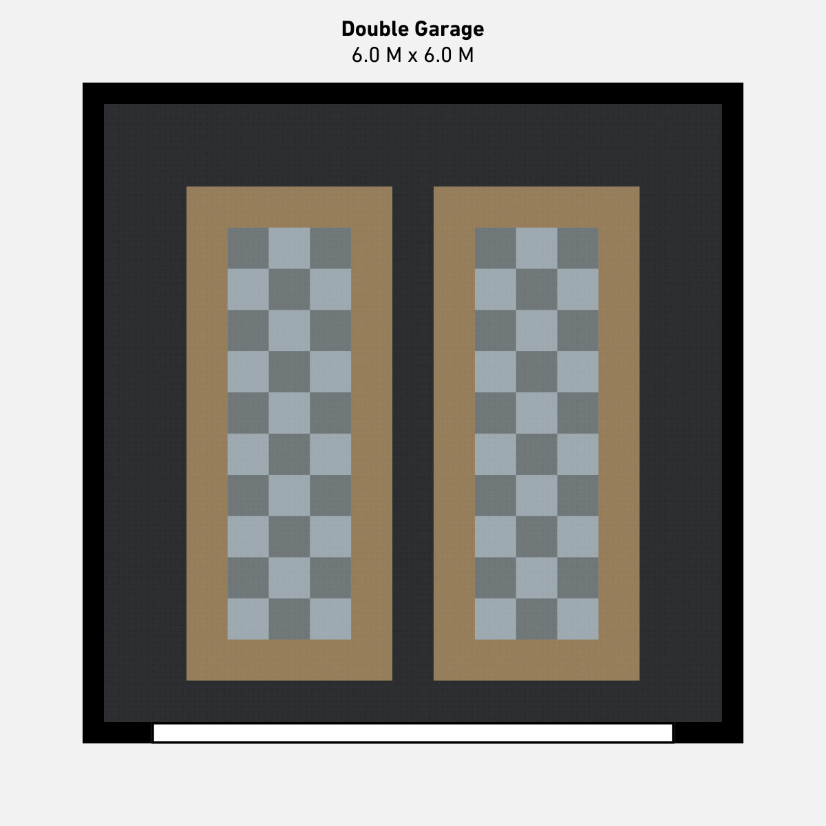 Double Garage Floor Kit, Parking Bays - Chequer Inner