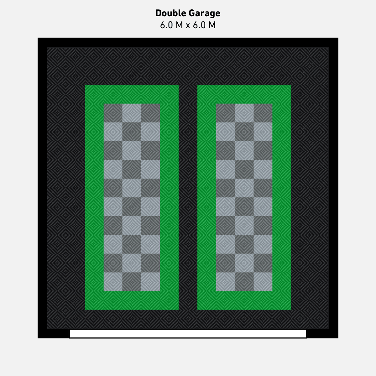 Double Garage Floor Kit, Parking Bays - Chequer Inner