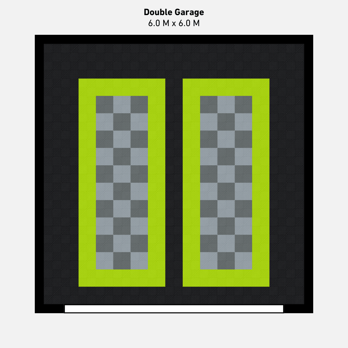 Double Garage Floor Kit, Parking Bays - Chequer Inner