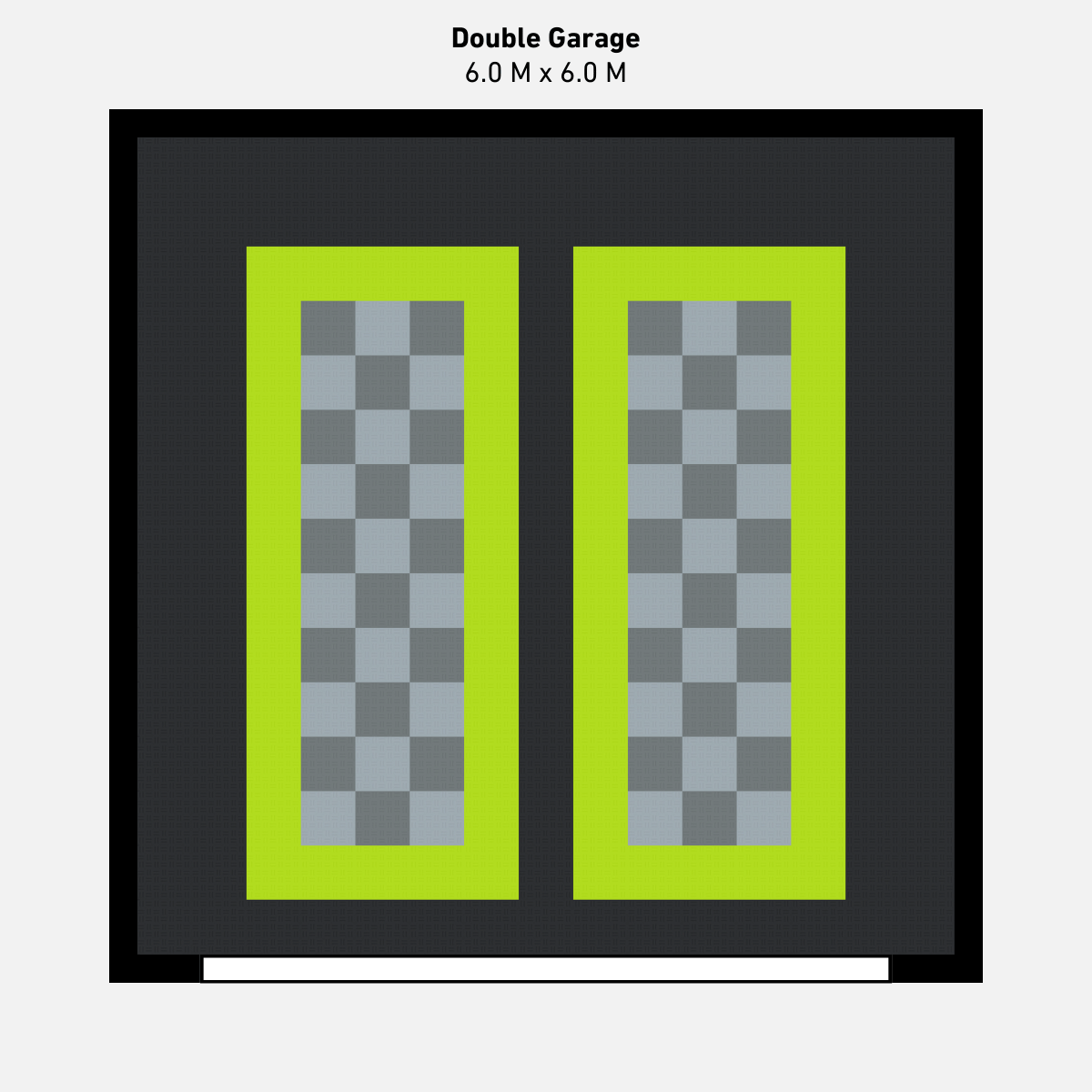 Double Garage Floor Kit, Parking Bays - Chequer Inner
