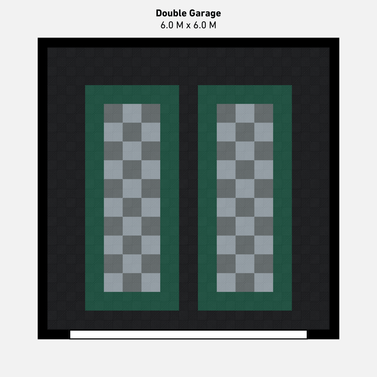 Double Garage Floor Kit, Parking Bays - Chequer Inner
