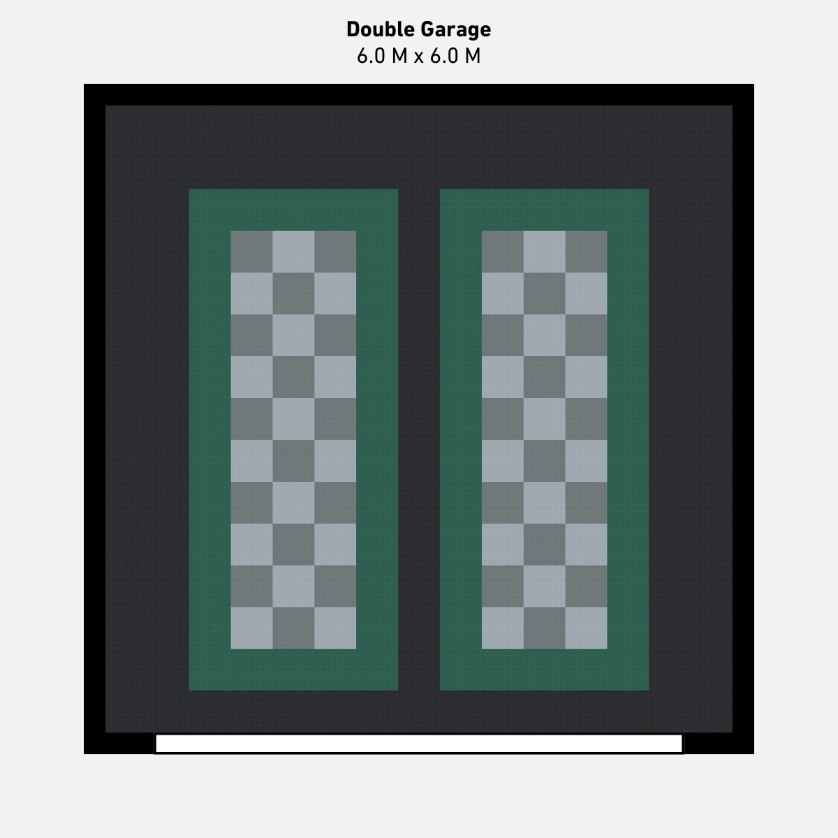 Double Garage Floor Kit, Parking Bays - Chequer Inner