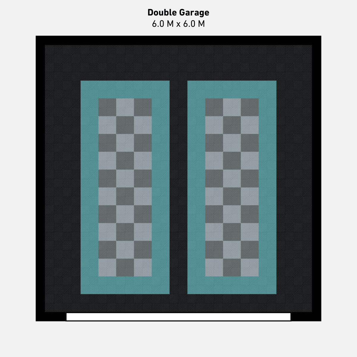 Double Garage Floor Kit, Parking Bays - Chequer Inner