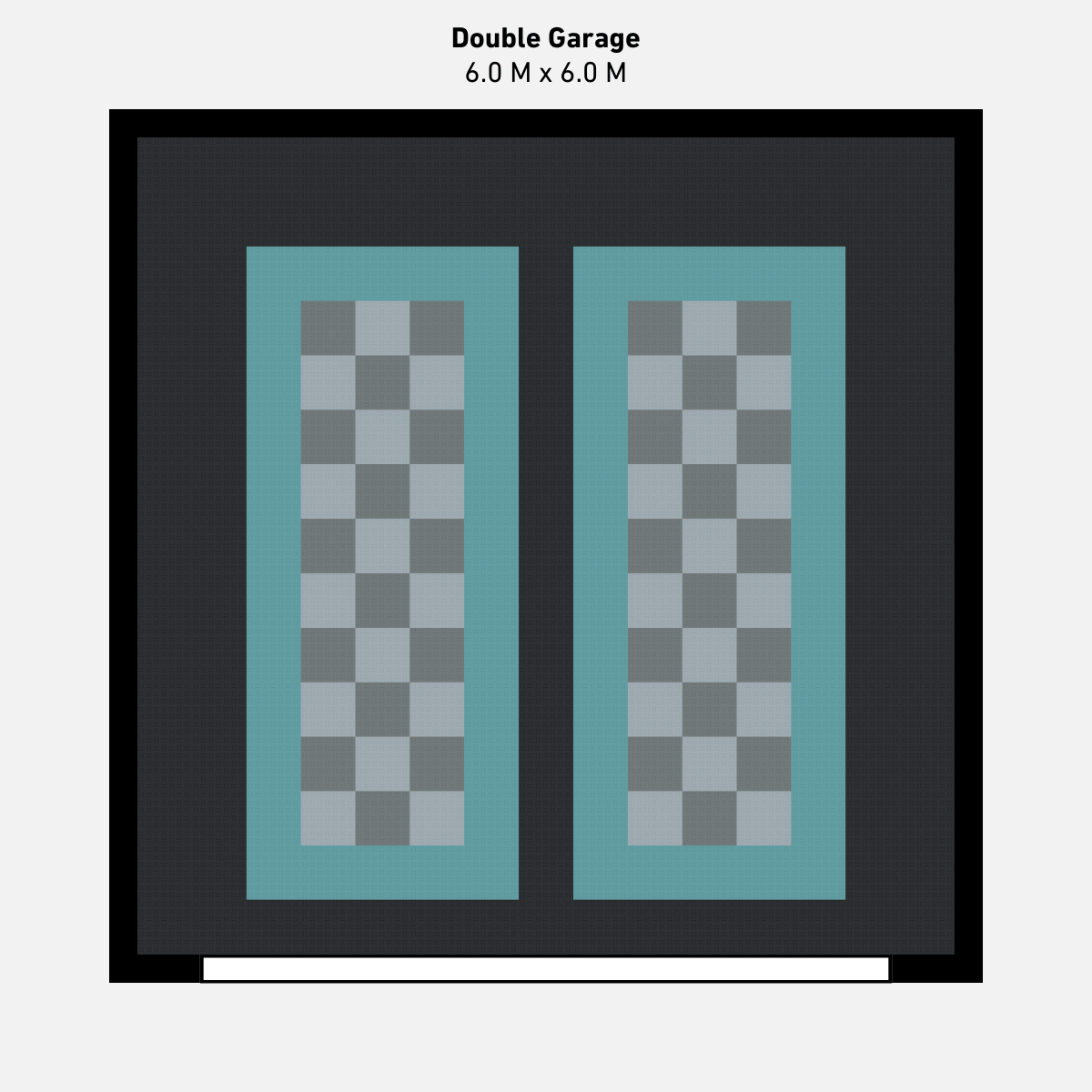 Double Garage Floor Kit, Parking Bays - Chequer Inner