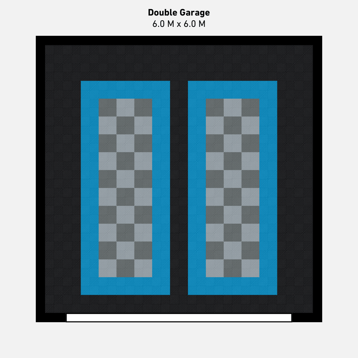 Double Garage Floor Kit, Parking Bays - Chequer Inner