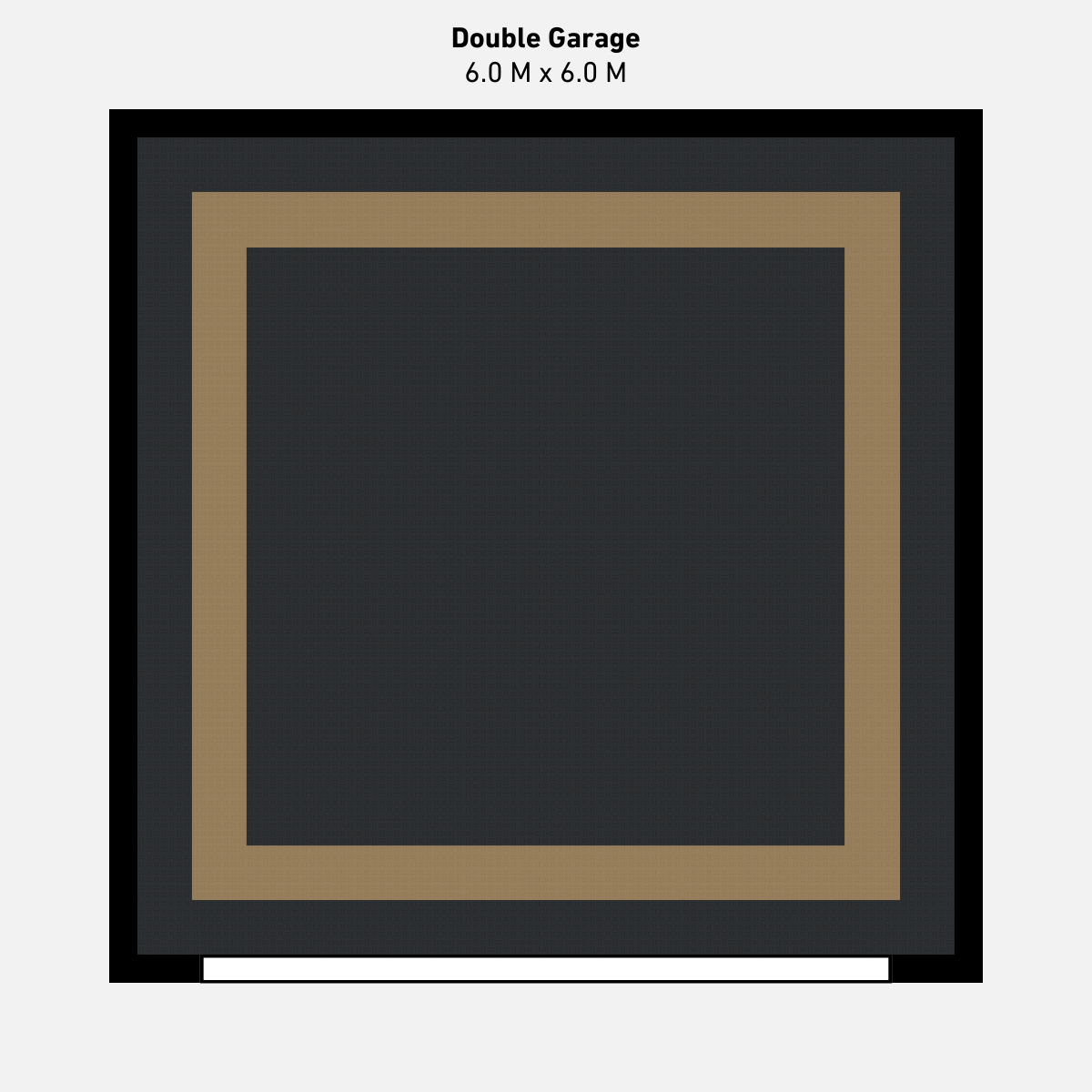 Double Garage Floor Kit, Border - Black Inner