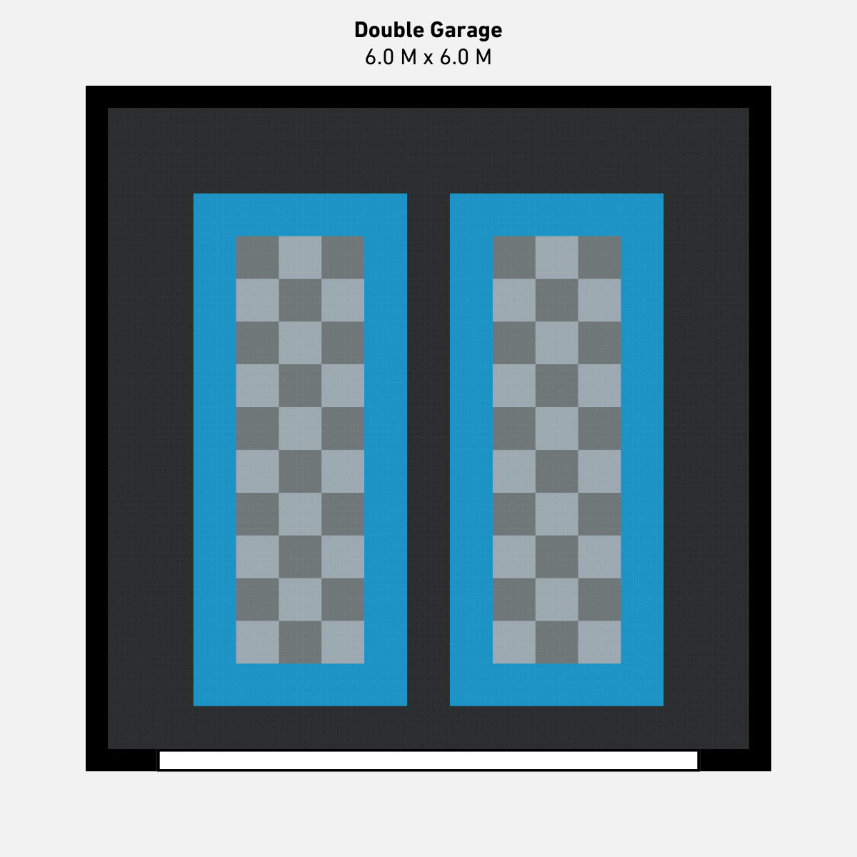 Double Garage Floor Kit, Parking Bays - Chequer Inner