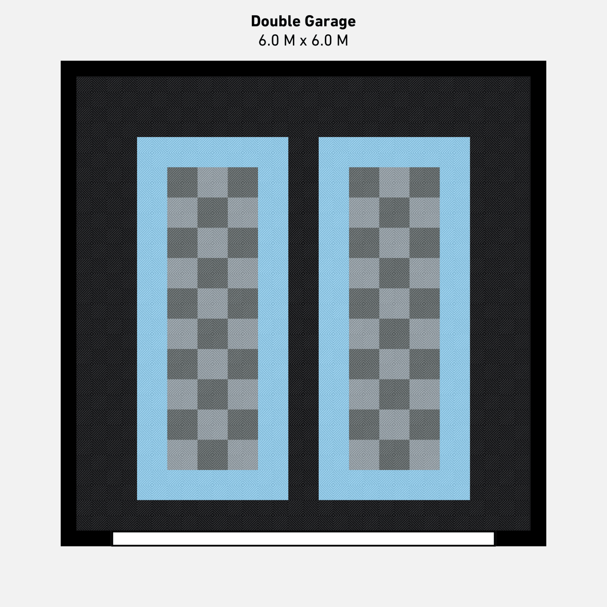 Double Garage Floor Kit, Parking Bays - Chequer Inner