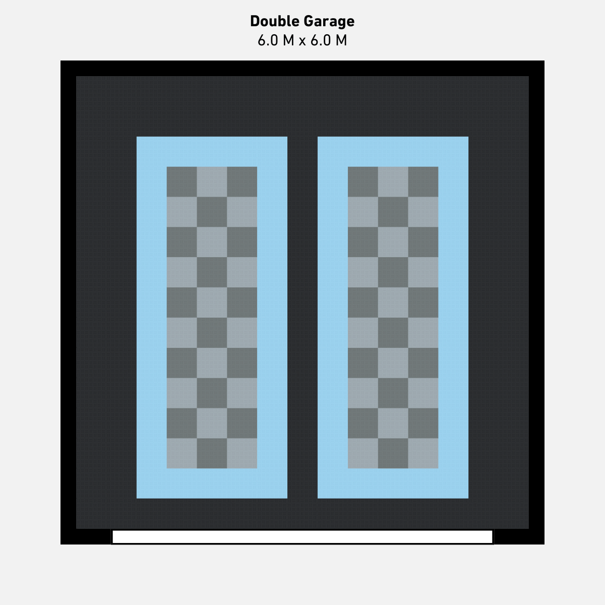 Double Garage Floor Kit, Parking Bays - Chequer Inner