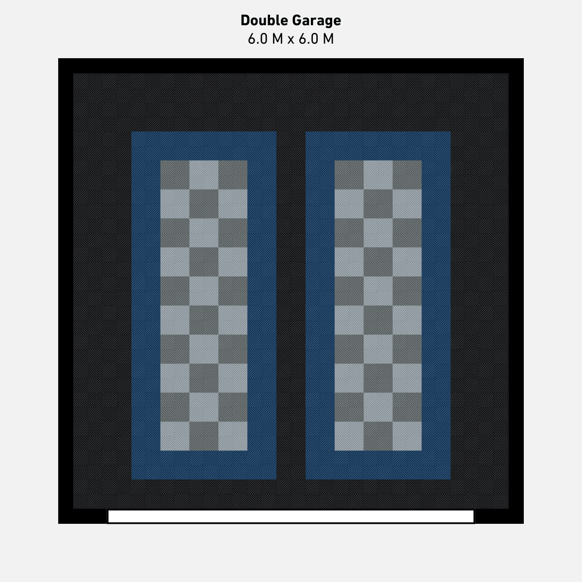 Double Garage Floor Kit, Parking Bays - Chequer Inner