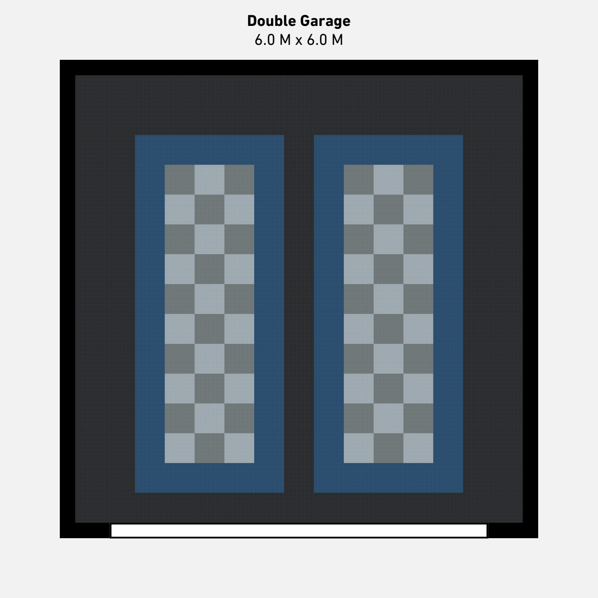 Double Garage Floor Kit, Parking Bays - Chequer Inner