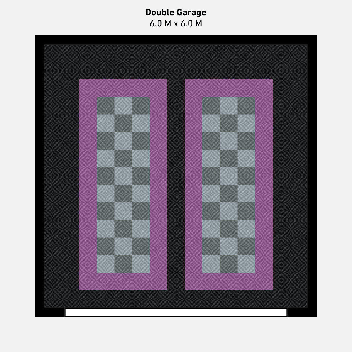 Double Garage Floor Kit, Parking Bays - Chequer Inner