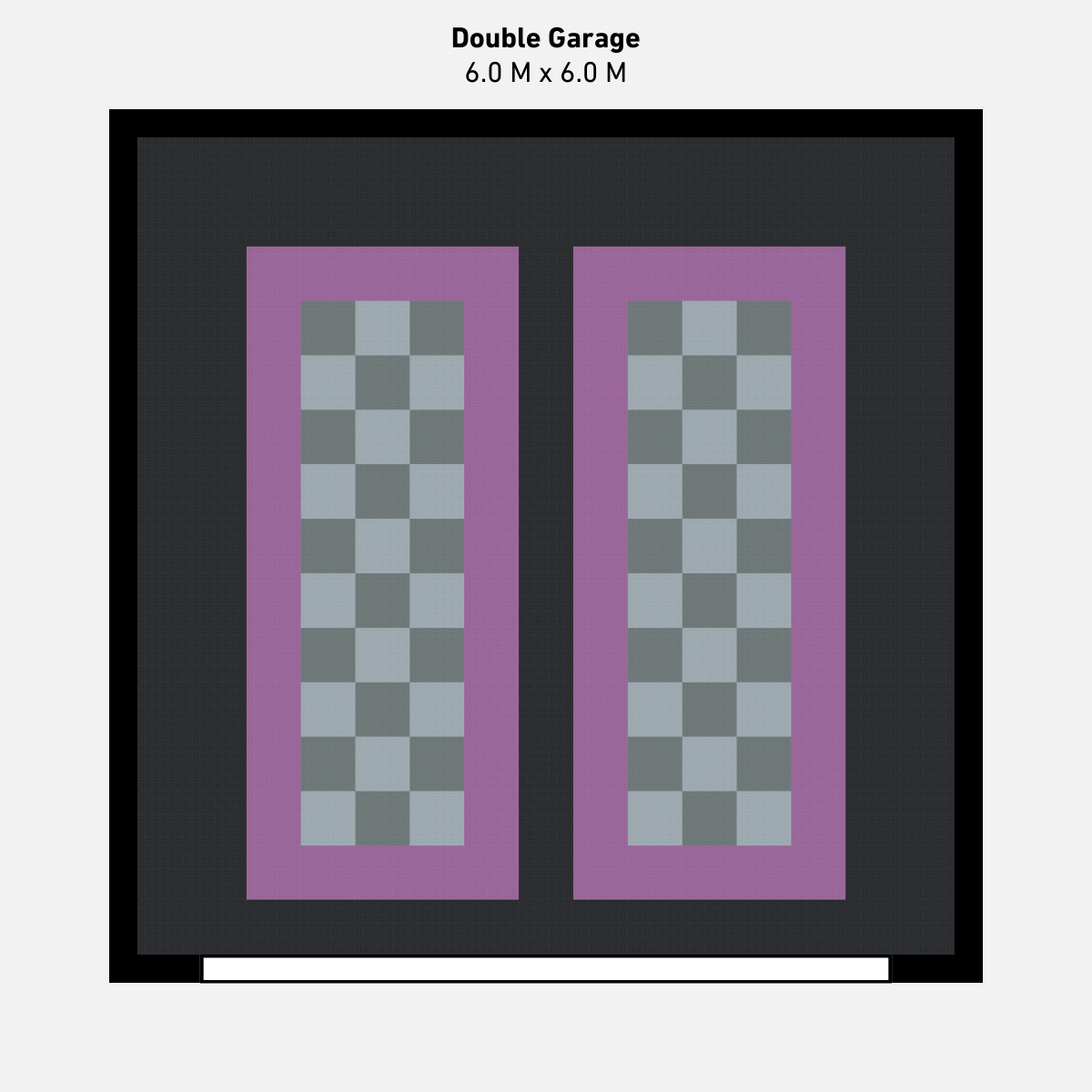 Double Garage Floor Kit, Parking Bays - Chequer Inner