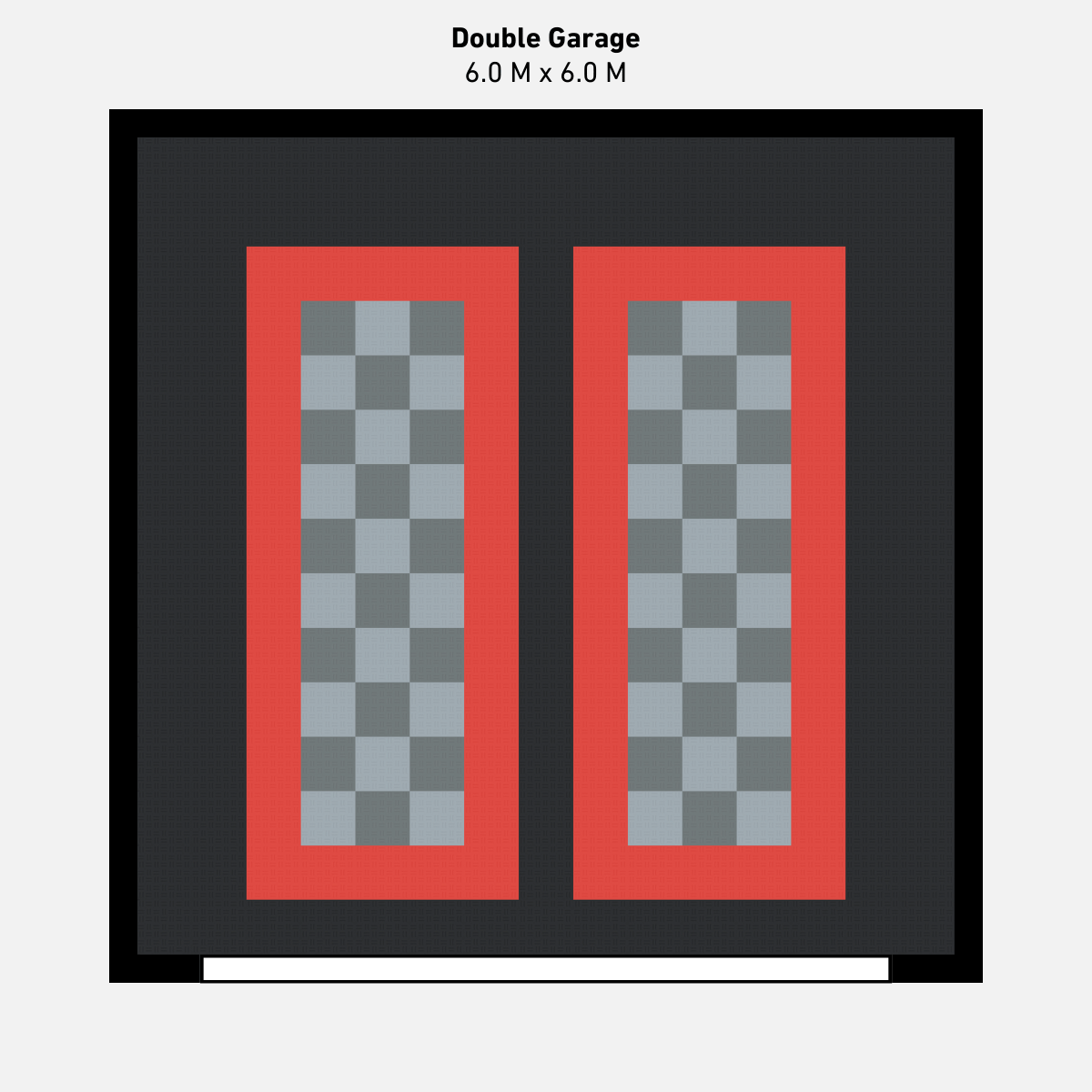 Double Garage Floor Kit, Parking Bays - Chequer Inner