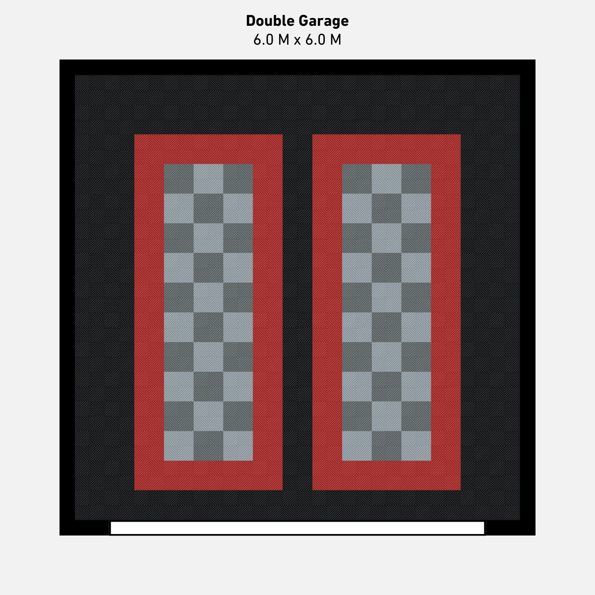 Double Garage Floor Kit, Parking Bays - Chequer Inner