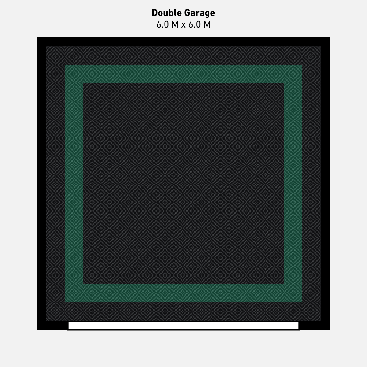 Double Garage Floor Kit, Border - Black Inner