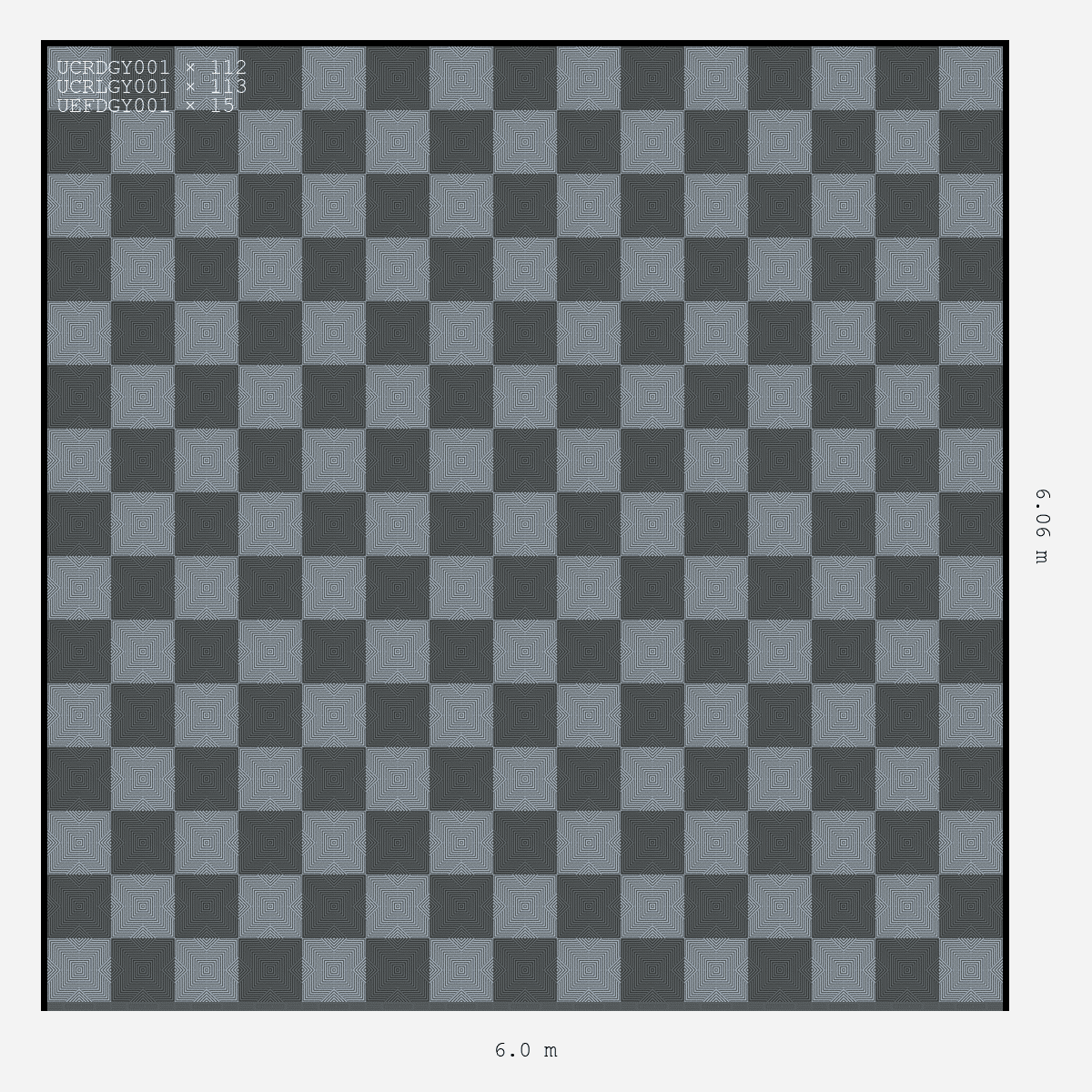 ULTRACORE Chequer Design Space Grey Neutral Silver Grey