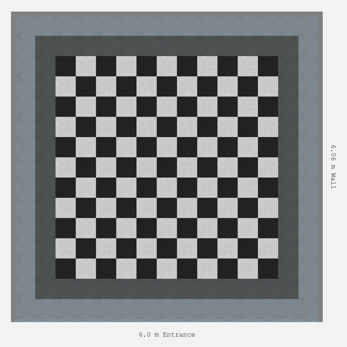 ULTRACORE Double Border Chequer Infill Design Outer: Silver Grey - Inner: Space Grey - Infill: Jet Black - Alpine White