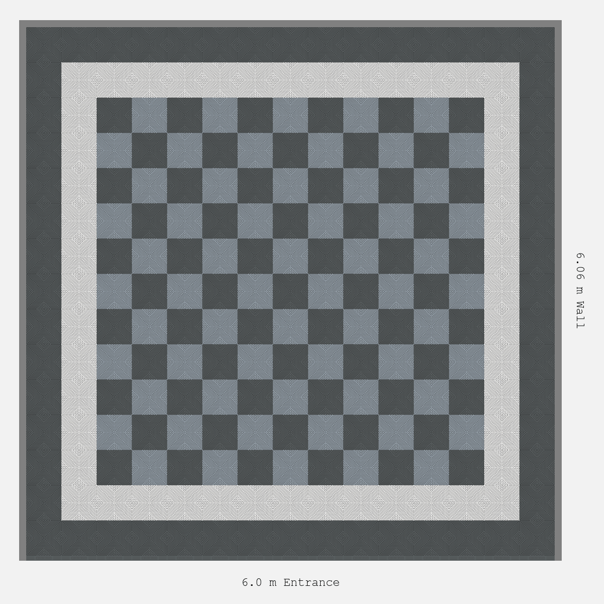 ULTRACORE Double Border Chequer Infill Design Outer: Space Grey - Inner: Alpine White - Infill: Space Grey - Silver Grey