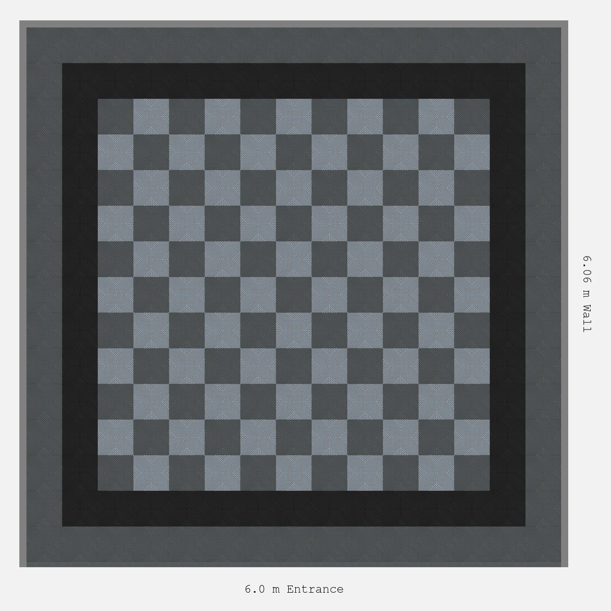 ULTRACORE Double Border Chequer Infill Design Outer: Space Grey - Inner: Jet Black - Infill: Space Grey - Silver Grey