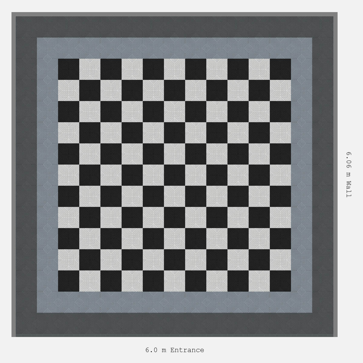 ULTRACORE Double Border Chequer Infill Design Outer: Space Grey - Inner: Silver Grey - Infill: Jet Black - Alpine White