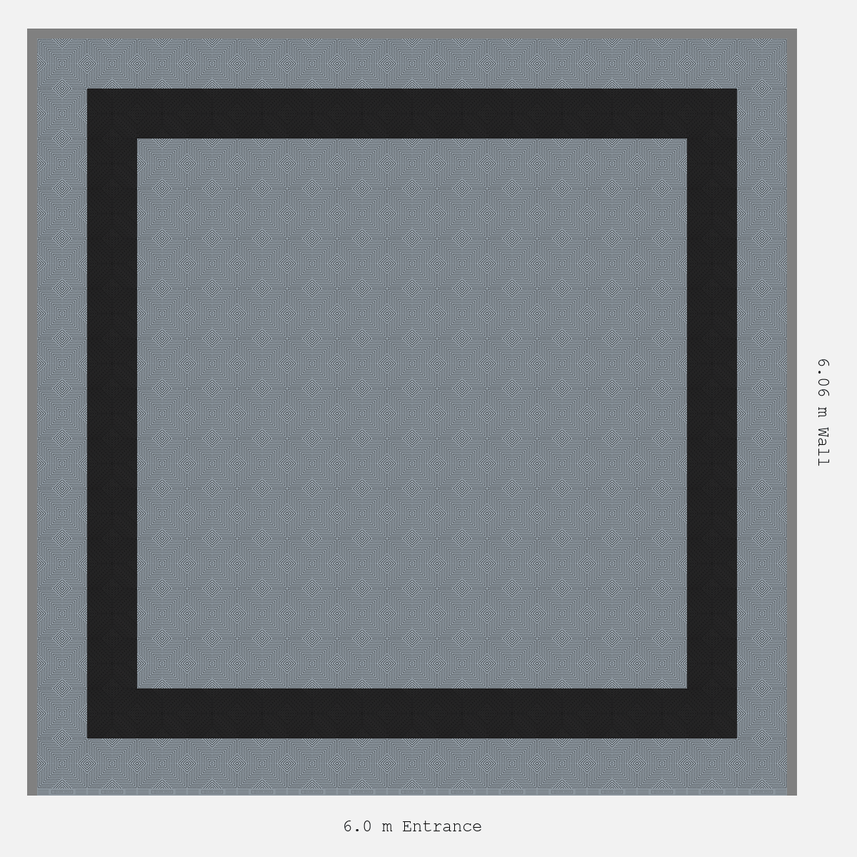 ULTRACORE Double Border Plain Infill Design Outer/Infill: Silver Grey - Inner: Jet Black