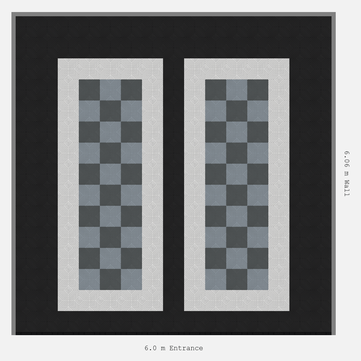 ULTRACORE Parking Bay Chequer Infill Design Base: Jet Black - Outline: Alpine White - Infill: Space Grey - Silver Grey