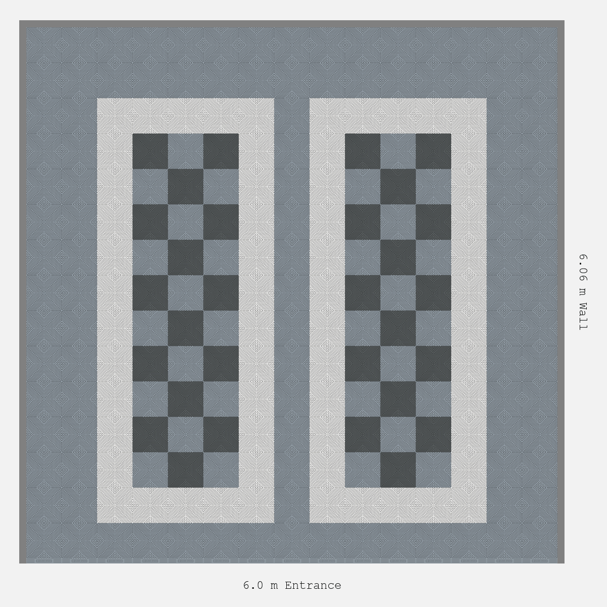 ULTRACORE Parking Bay Chequer Infill Design Base: Silver Grey - Outline: Alpine White - Infill: Space Grey - Silver Grey