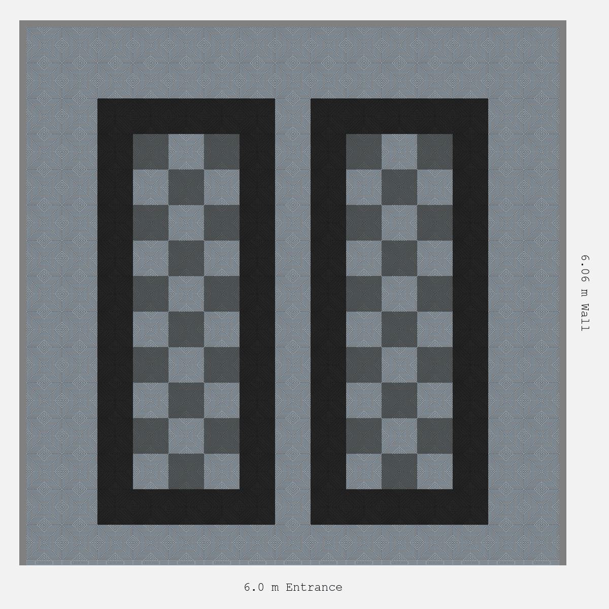 ULTRACORE Parking Bay Chequer Infill Design Base: Silver Grey - Outline: Jet Black - Infill: Space Grey - Silver Grey